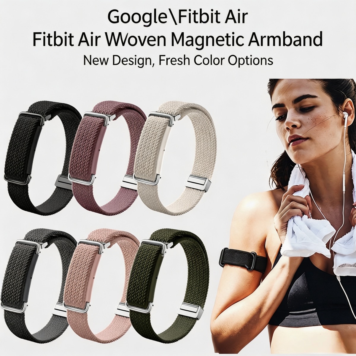 Resistance Bands Set With Handles - Google Fitbit Air için Naylon Bileklik